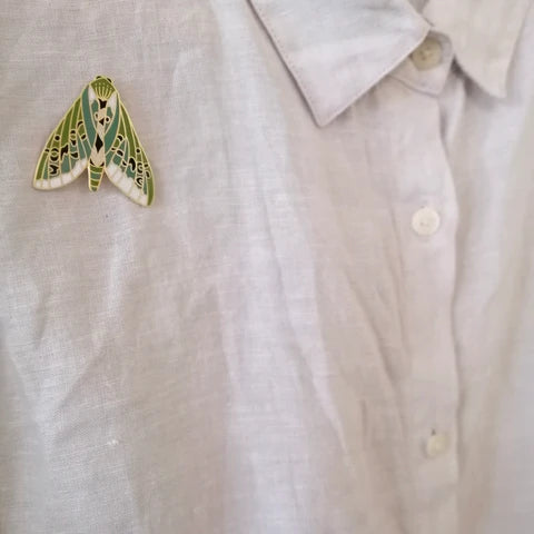 Puriri Moth Enamel Pin by Natty
